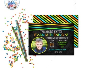 Laser Tag Invitation, Laser Tag Birthday Invitations, Laser Tag Party, Laser Tag Birthday