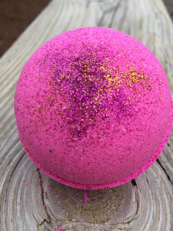 Princess Bath Bomb hot pink glitter lavender vanilla