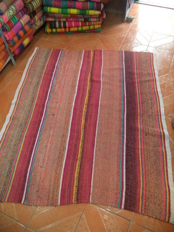 Extra large Authentic Peruvian Vintage Rug/Frazada from the