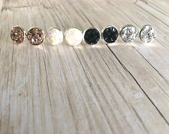 Druzy Earrings - Druzy Jewelry - Gifts for Women - Gifts under 20 - Gifts for Wife - Stocking Stuffer - Stud Earrings - Druzy Stud Earrings