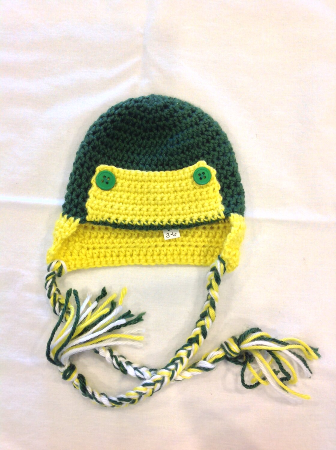Baby Eskimo Crochet Hat 03 Month Eskimo Hat Green and