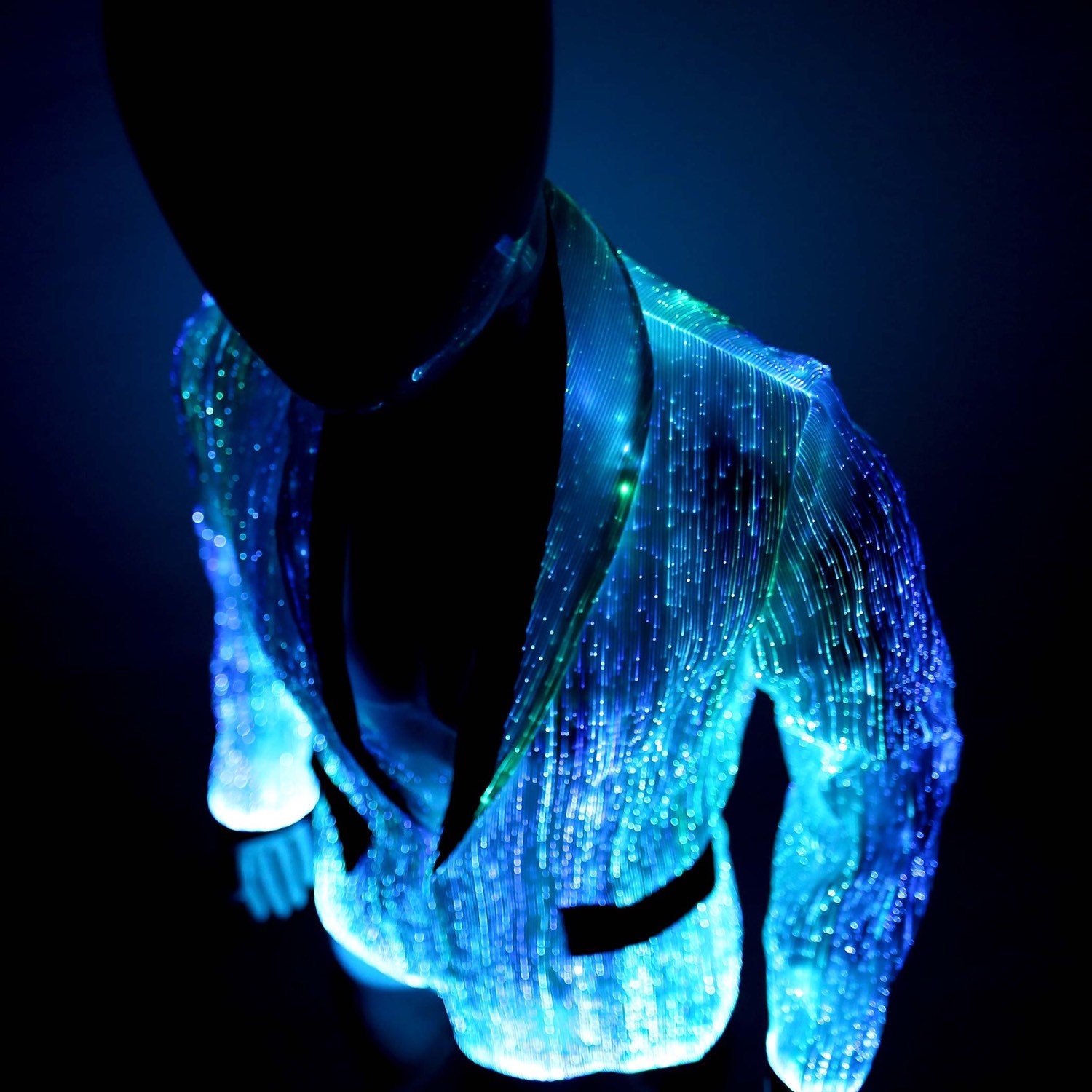 Light Up Mens Jacket Fiber Optic Clothing Burning Man