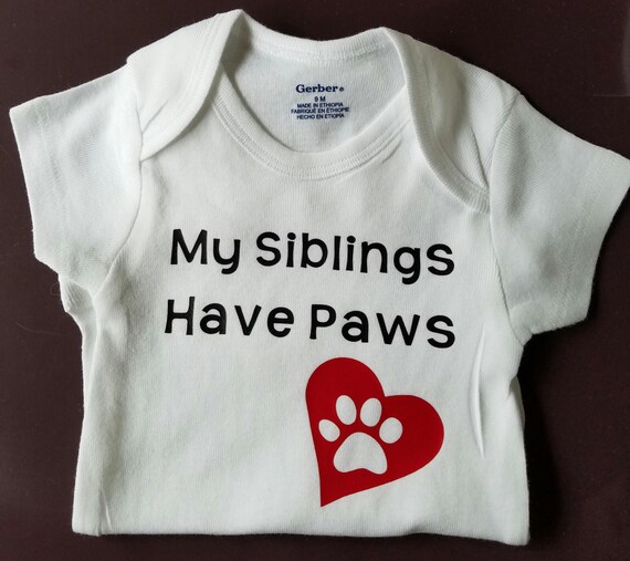 Download My Siblings Have Paws Onesie Dog Onesie Cat by ...