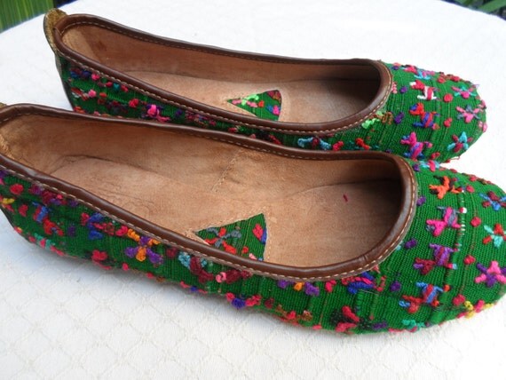 Guatemalan Women Leather Huipil Fabric Ballet Flat Shoes 8
