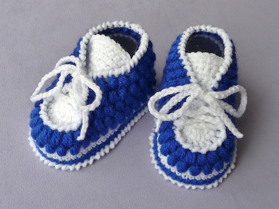 Baby boy crochet shoes, Infant booties, Knit winter slippers 36 