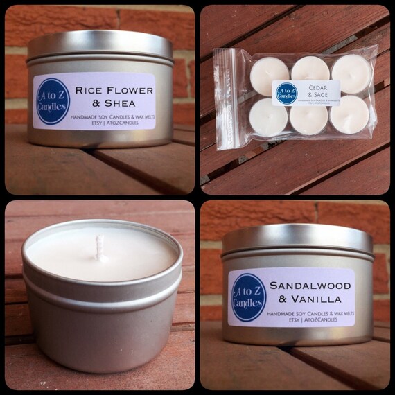 Soy Candles Pick 3 Vegan Candles Scented Soy by AtoZCandles