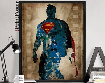 Superman, DC Comics, poster, Superman poster,Superhero, Clark Kent, action hero, art print, home decor, Gift for him, wall art, iPrintPoster