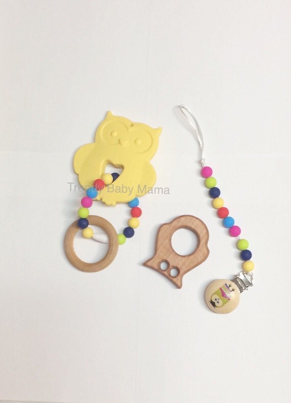 Deluxe Owl Set for Teething Baby Silicone Kit by TrendyBabyMama