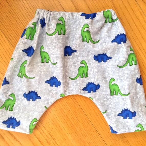 Baby Dinosaur Harem Pants Green Dinosaur Pants Blue Dinosaur