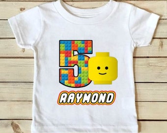 Lego Birthday Shirt - Lego Guy Shirt - Lego Shirt - Birthday Shirt - Boys Birthday Shirt - Personalized Shirt - Custom Shirt-