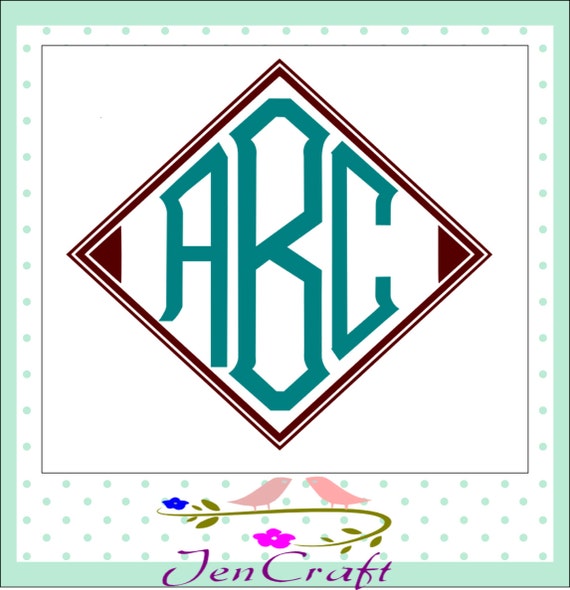 Download Diamond Monogram Font SVG EPS, DXF Cut Files- A to Z ...