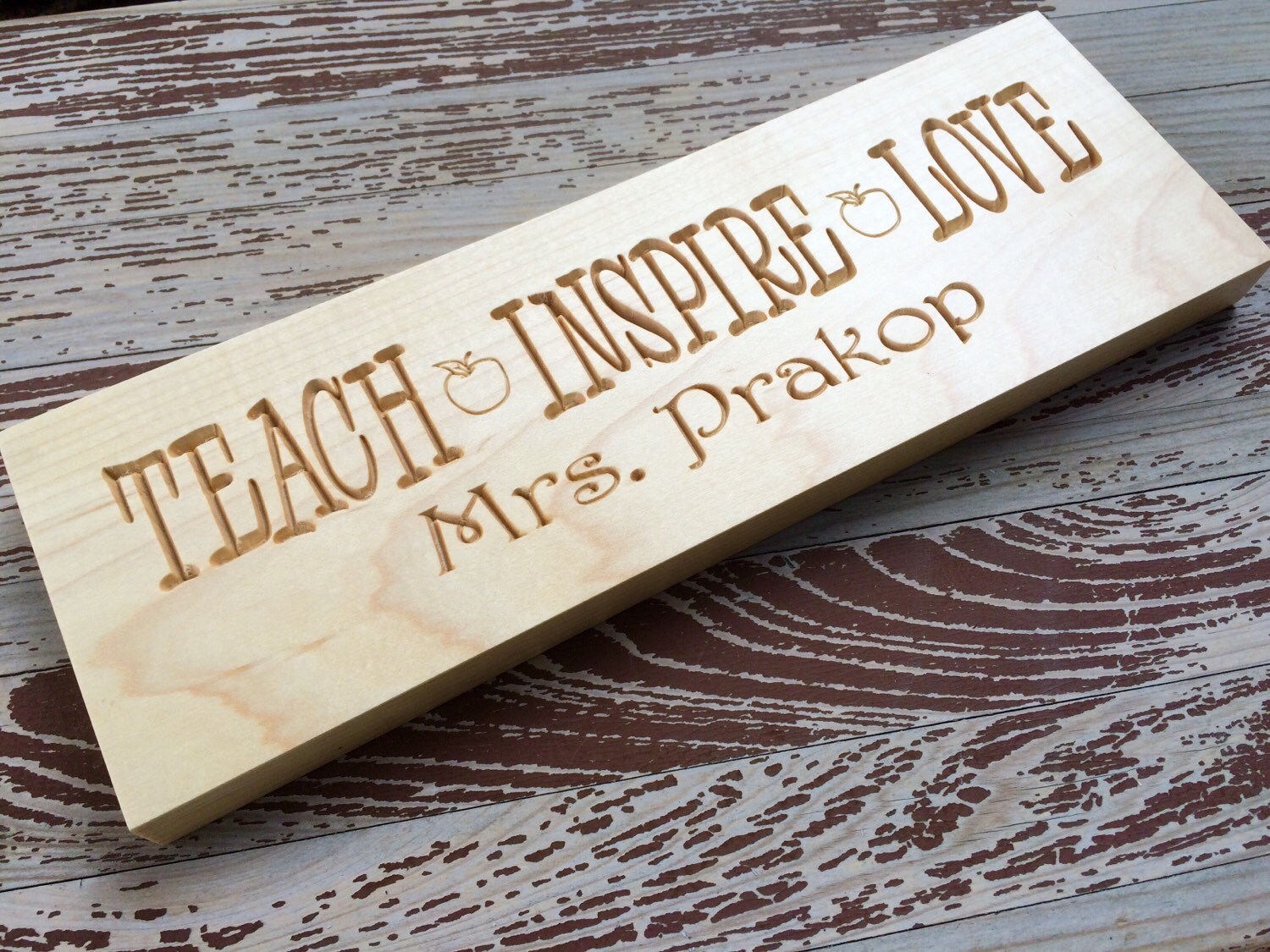 Custom Maple Wood Teacher Appreciation Gift Plaque/Sign