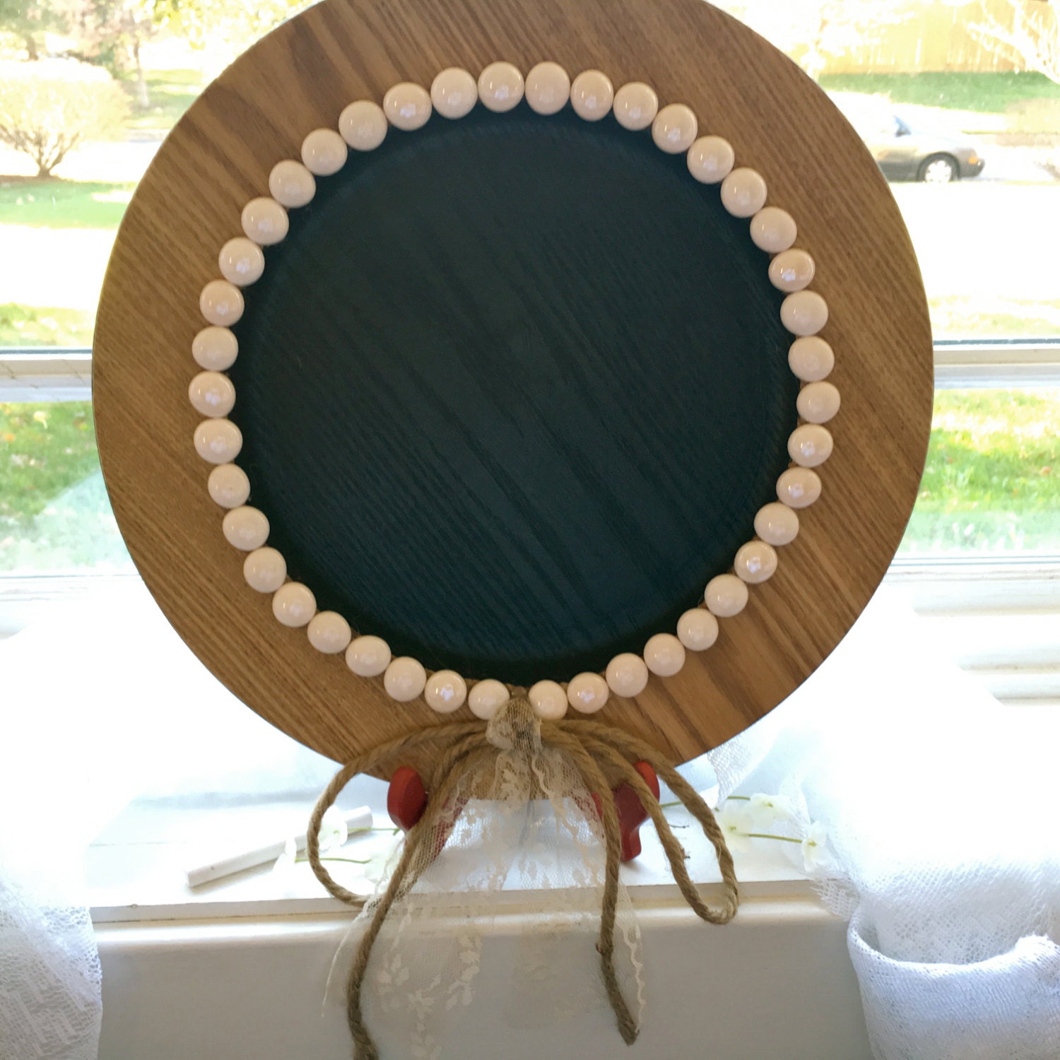 Chalkboard plate rustic chalkboard message sign detailed