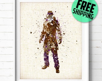 Watchmen, Rorschach, DC Comics, Superhero, Poster, Watercolor Painting, Wall Art Print, Home Decor, Kids Wall Decor, Nursery Decor, Gift, 48