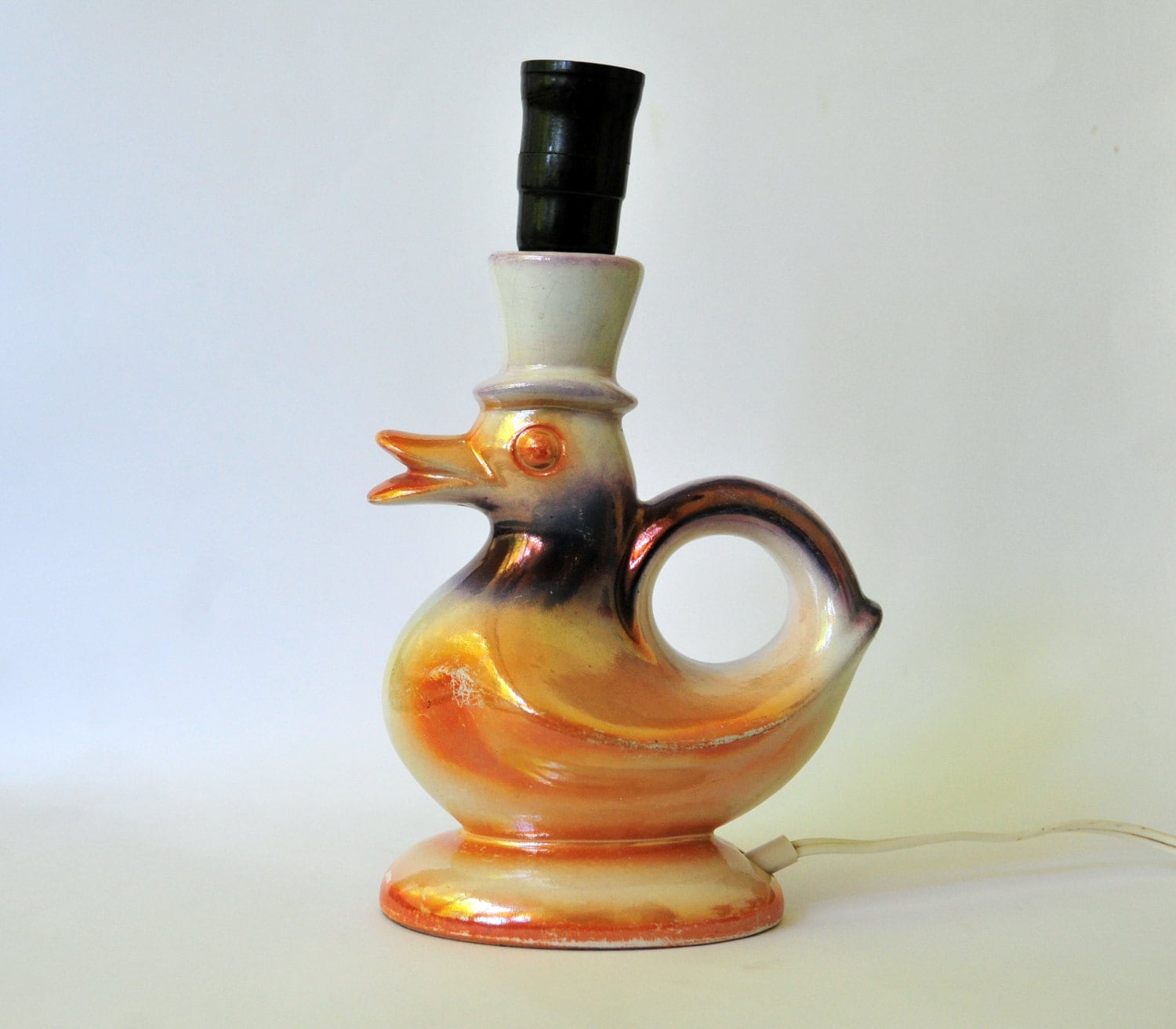 Ceramic Duck Lamp Vintage Lusterware Ceramic Lamp Base Funny