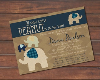 A New Little Peanut Baby Shower Invite