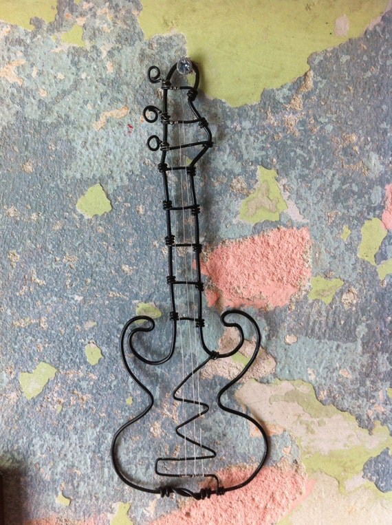 Wire guitar wall decor free shipping by ArtificialWireWorld
