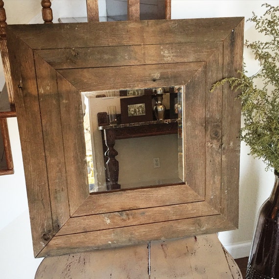 Barnwood Mirror Reclaimed Barnwood Rustic by ShopSimplyInspired