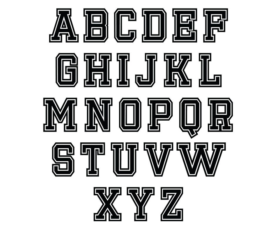 University Font Vectors Alphabet cutting files. by VectorsDesign