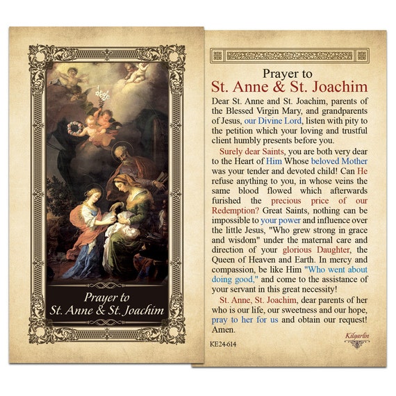 Prayer to St. Anne & St. Joachim Laminated by