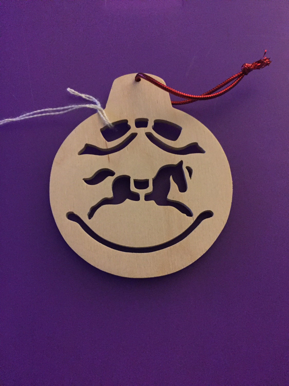 Scroll saw wooden Rocking Horse Hobby horse Christmas tree