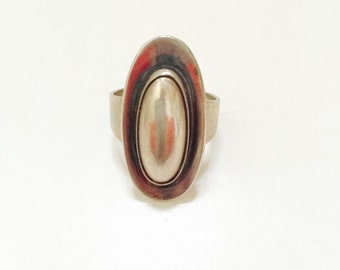Vintage N E From Modernist Danish Sterling Silver Ring.