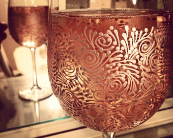 Custom Hand Painted Wine Glasses (Set of 2)