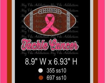 Instant Download Vinyl and Rhinestone SVG EPS Design File Awareness Ribbon Tackle Cancer Breast Colon Leukemia Ovarian Lung