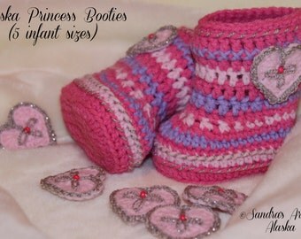 ALASKA PRINCESS Booties (5 Infant Sizes)