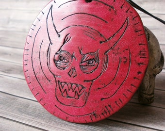 Halloween Necklace - Satanic Jewelry - Devil Necklace - 666 - Lucifer - Gothic Jewellery - Skull - Fantasy Art - Skeleton Occult