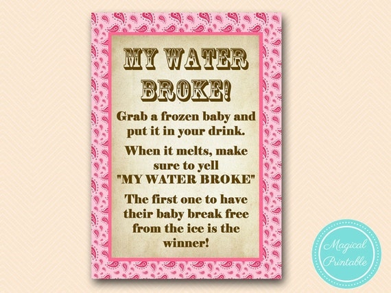 my water broke frozen baby ice cube game Girl Pink Paisley