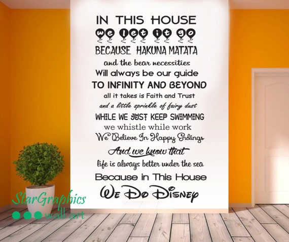 Disney Quote Poem Kids Family Tinkerbell Wall Art Sticker