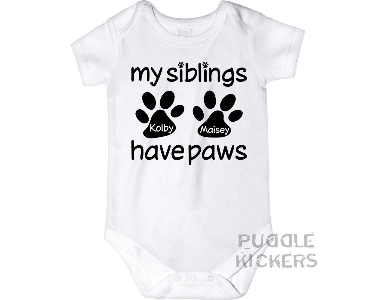 Personalized Paw Print Onesie® Bodysuit or Infant Tee Shirt My