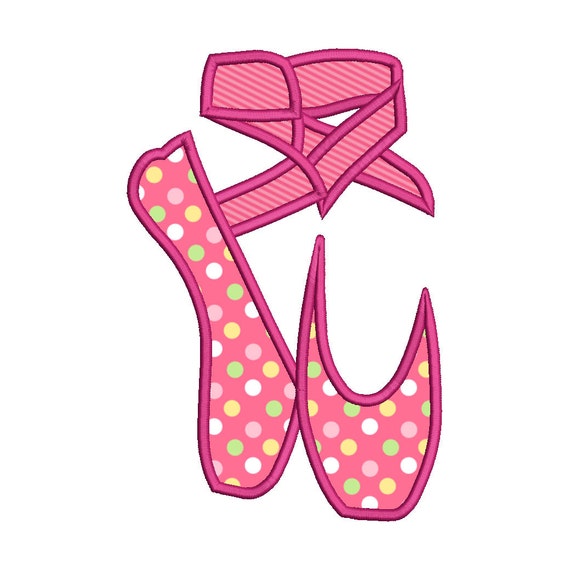 Ballet Slipper Dance Applique Embroidery Design Download