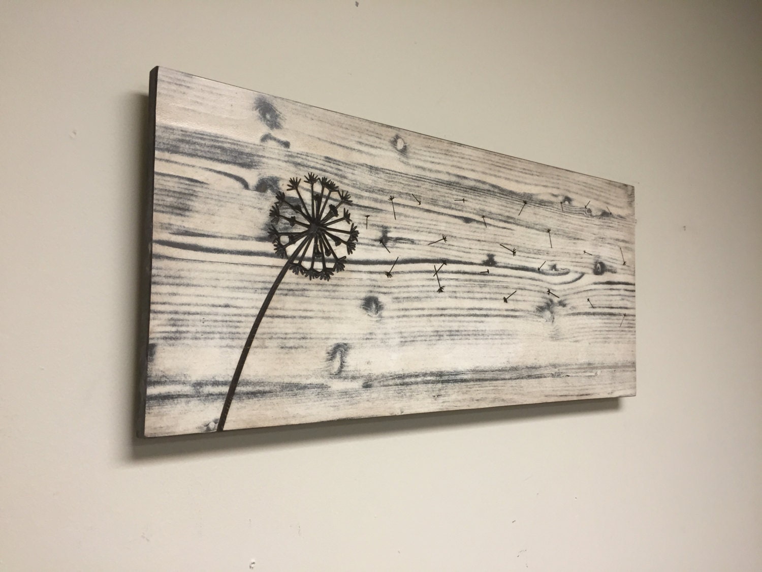 Dandelion Wall Art wooden Carved Engraved hanging sign