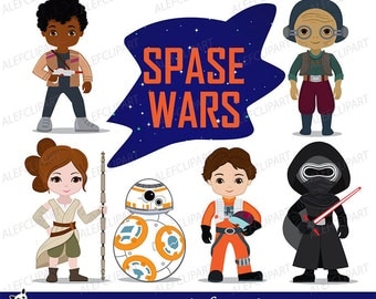 New Space War Digital Clip Art, Star Wars Clip Art, Star Wars Party, Star War