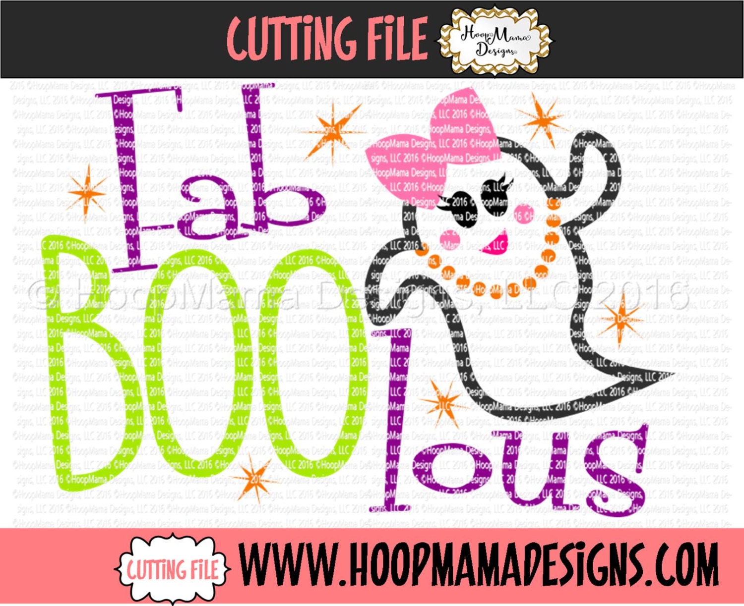 Download Fab BOO Lous Girly Ghost Halloween SVG DXF eps and png Files