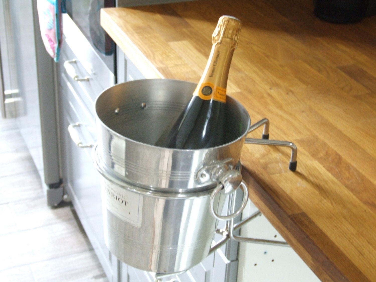 Champagne ice bucket Holder // Table Ice by VintageRetroOddities