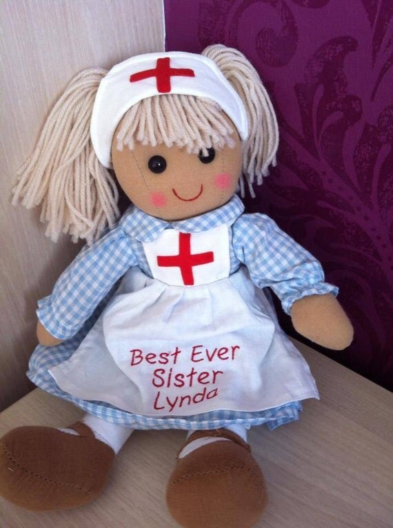 personalised nurse rag doll