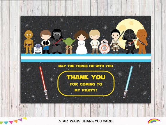 Star Wars Thank You Card Thank You Card Star Wars Card