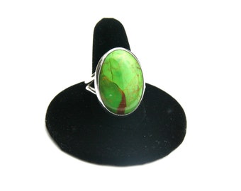 Mohave Green Turquoise and Sterling Silver ring