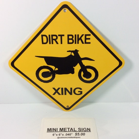 Dirt Bike Xing Mini Metal Yellow Caution Crossing Sports