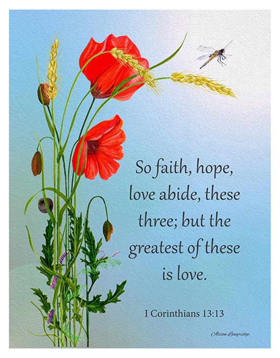 Items similar to 1 Corinthians 13 But the greatest of these is love Bible verse on love