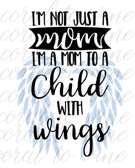 Download mom to child with wings SVG feather angel wings SVG by CoraltoVine