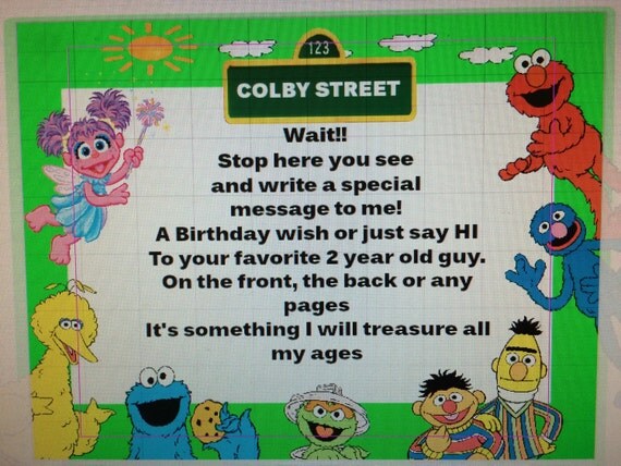 Sesame Street Guest Book Sign