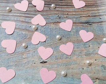 Romantic Soft Pink hearts table confetti decoration .Wedding ,love anniversary Eco
