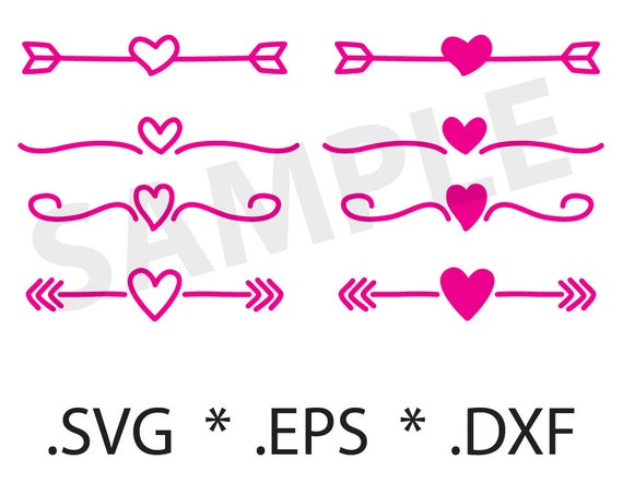 Download Hearts Border SVG file EPS DVF Silhouette Craft Cutter