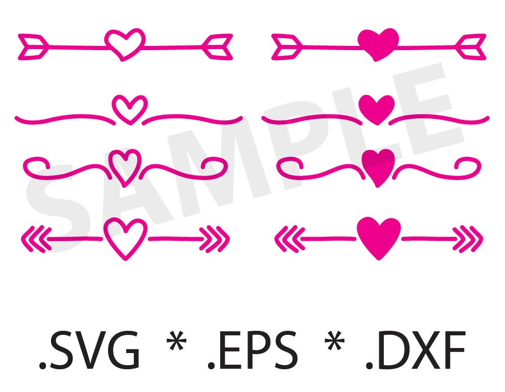 Download Hearts Border SVG file EPS DVF, Silhouette, Craft Cutter ...