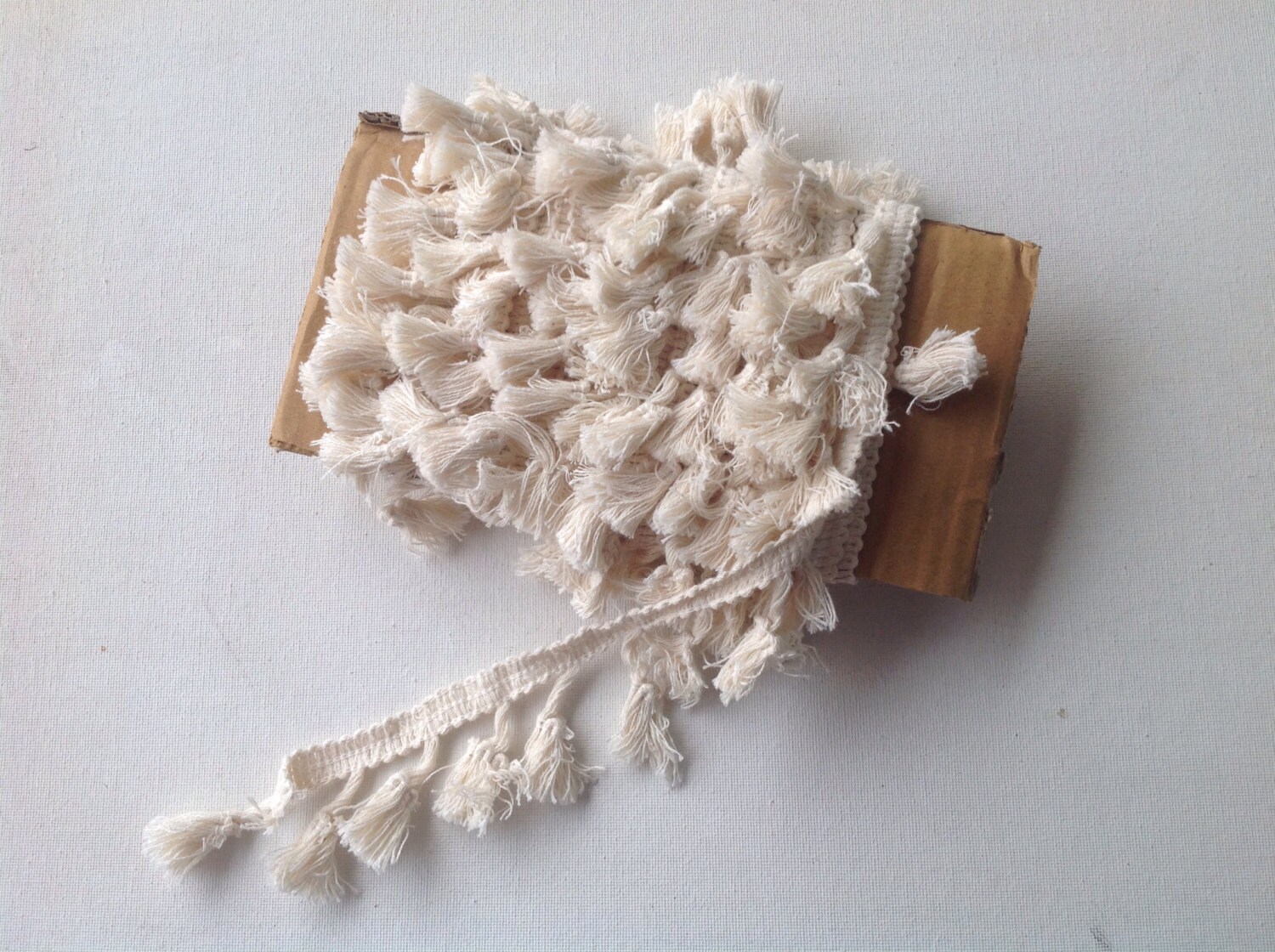 Dyeable Cotton Tassel Fringe Trim Sold by 5 Yards