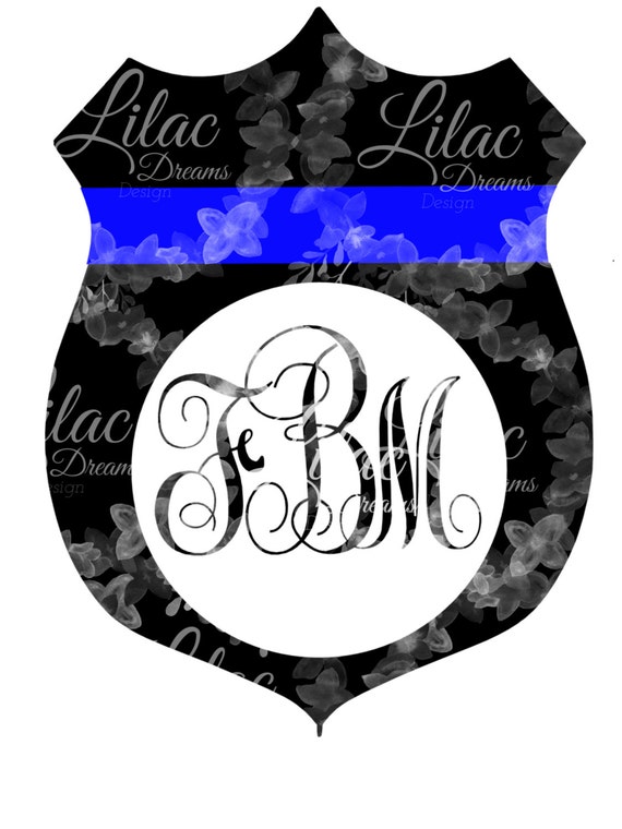 Police Badge Monogram Cut File By Lilacdreamsdesign On Etsy